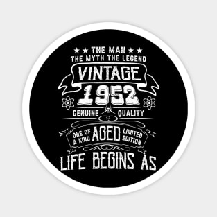 Mens 70 Year Old Gifts Vintage 1952 Man Myth Legend 70th Birthday Magnet